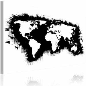 Wandbild - Monochrome Weltkarte