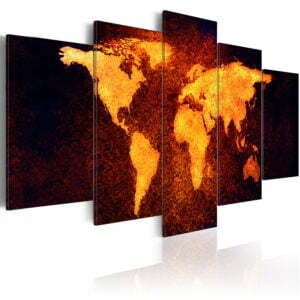 Wandbild - Weltkarte - Heiße Lava