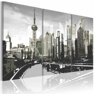 Wandbild - Shanghai in Grau