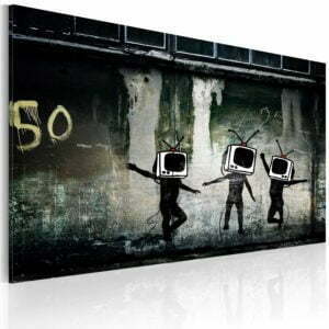 Wandbild - Tanz der Fernsehköpfe (Banksy)