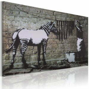 Wandbild - Zebra waschen (Banksy)