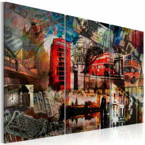 Wandbild - Londoner Collage - Triptychon