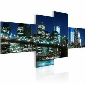 Wandbild - Beleuchtete Brooklyn Bridge
