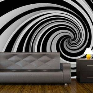 Fototapete - Black and white swirl