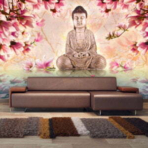 Fototapete - Buddha und Magnolia
