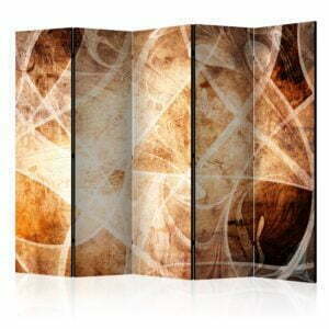 5-teiliges Paravent - Brown Texture II [Room Dividers]