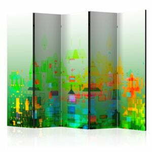 5-teiliges Paravent - Abstract City II [Room Dividers]
