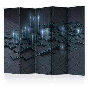 5-teiliges Paravent - Black City II [Room Dividers]