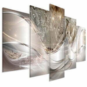 Wandbild - Modern Dandelions (5 Parts) Beige Wide