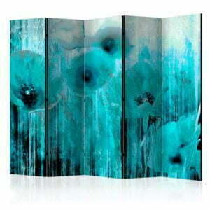 5-teiliges Paravent - Turquoise madness II [Room Dividers]