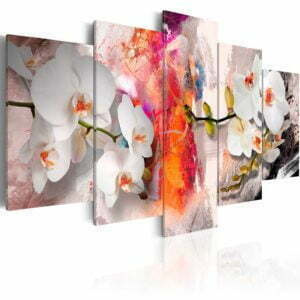 Wandbild - Colorful background and orchids