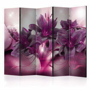 5-teiliges Paravent - The Purple Flame II [Room Dividers]