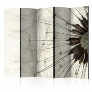 5-teiliges Paravent - White Dandelion II [Room Dividers]