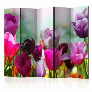 5-teiliges Paravent - Beautiful Tulips II [Room Dividers]