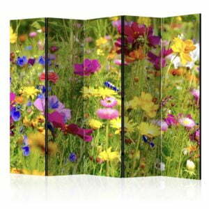 5-teiliges Paravent - Summer Flowers II [Room Dividers]