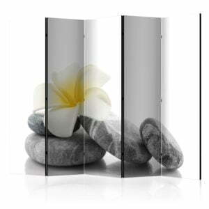 5-teiliges Paravent - White Lotus II [Room Dividers]