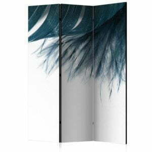 3-teiliges Paravent - Dark Blue Feather [Room Dividers]