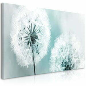 Wandbild - Fluffy Dandelions (1 Part) Blue Wide