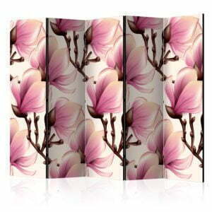 5-teiliges Paravent - Blooming Magnolias II [Room Dividers]