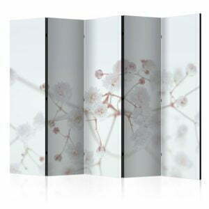 5-teiliges Paravent - White Flowers II [Room Dividers]