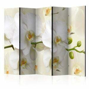 5-teiliges Paravent - Orchid Branch II [Room Dividers]