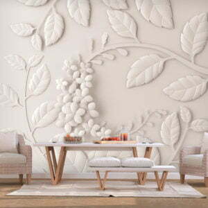 Fototapete - Paper Flowers (Cream)