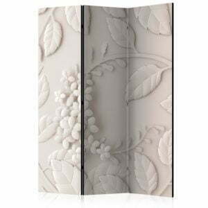 3-teiliges Paravent - Paper Flowers (Cream) [Room Dividers]