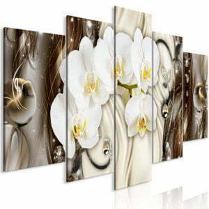 Wandbild - Orchid Waterfall (5 Parts) Wide Brown