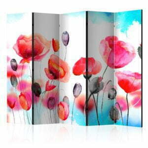 5-teiliges Paravent - Swaying with the Wind II [Room Dividers]
