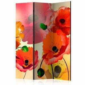 3-teiliges Paravent - Velvet poppies [Room Dividers]