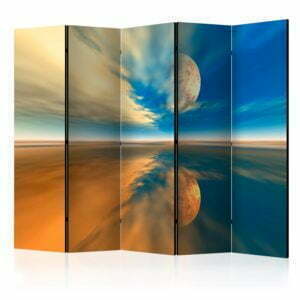 5-teiliges Paravent - Fly me to the moon II [Room Dividers]