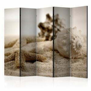 5-teiliges Paravent - Beach and shell II [Room Dividers]