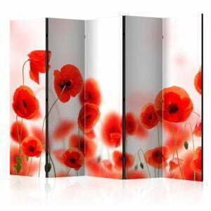 5-teiliges Paravent - Sleepy poppy's land II [Room Dividers]