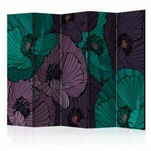 5-teiliges Paravent - Flowerbed II [Room Dividers]