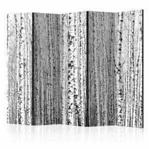 5-teiliges Paravent - Birch forest II [Room Dividers]