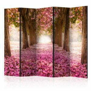 5-teiliges Paravent - Pink Grove II [Room Dividers]
