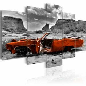 Wandbild - Alter Cadillac an der Wüste