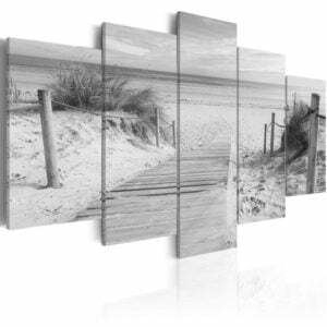 Wandbild - Morning on the beach - black and white