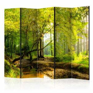 5-teiliges Paravent - Forest Clearing II [Room Dividers]