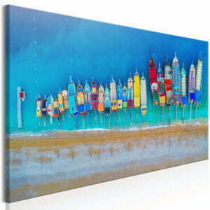 Wandbild - Colourful Boats (1 Part) Narrow