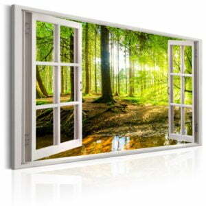 Wandbild - Window: View on Forest