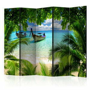 5-teiliges Paravent - Tropical Paradise II [Room Dividers]
