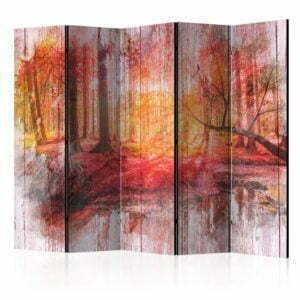 5-teiliges Paravent - Autumnal Forest II [Room Dividers]