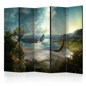 5-teiliges Paravent - Flight over the Lake II [Room Dividers]