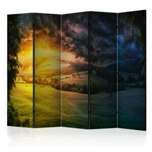 5-teiliges Paravent - Twilight over the Valley II [Room Dividers]