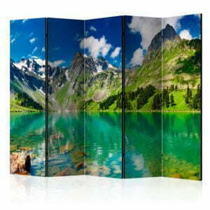5-teiliges Paravent - Mountain lake II [Room Dividers]