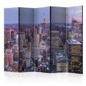 5-teiliges Paravent - Evening City II [Room Dividers]