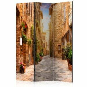 3-teiliges Paravent - Colourful Street in Tuscany [Room Dividers]