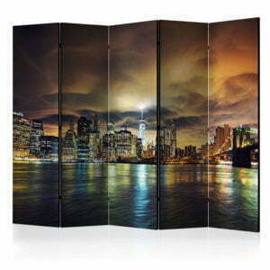 5-teiliges Paravent - New York Sky II [Room Dividers]
