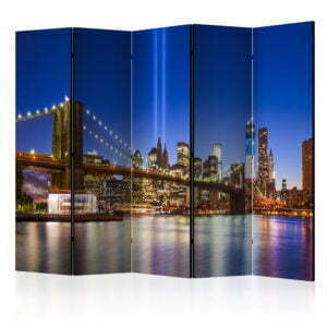 5-teiliges Paravent - Blue New York II [Room Dividers]